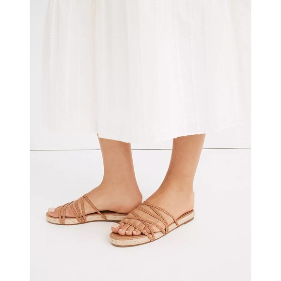NWOB Madewell The Kathryn Espadrille Slide Sandal in Leather Size 10 Braided - Picture 2 of 16